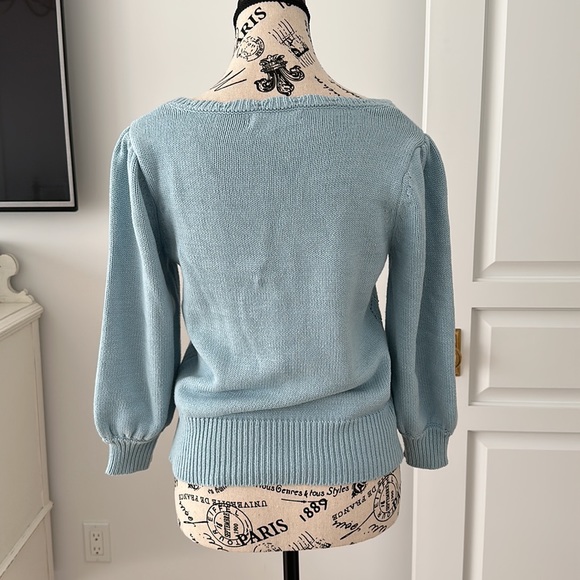 Anthropologie Heart-Shaped Pointelle Knit Top/Sweater - Picture 10 of 11